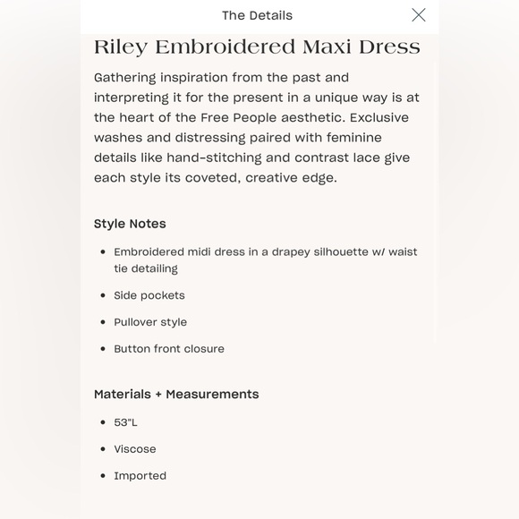 NEW FREE PEOPLE Riley Embroidered Maxi Dress Lavender‎ Purple Boho Peasant XS-M - Picture 5 of 16